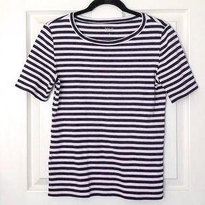 J. Crew Perfect Fit T-shirt, Navy Stripes - Size S